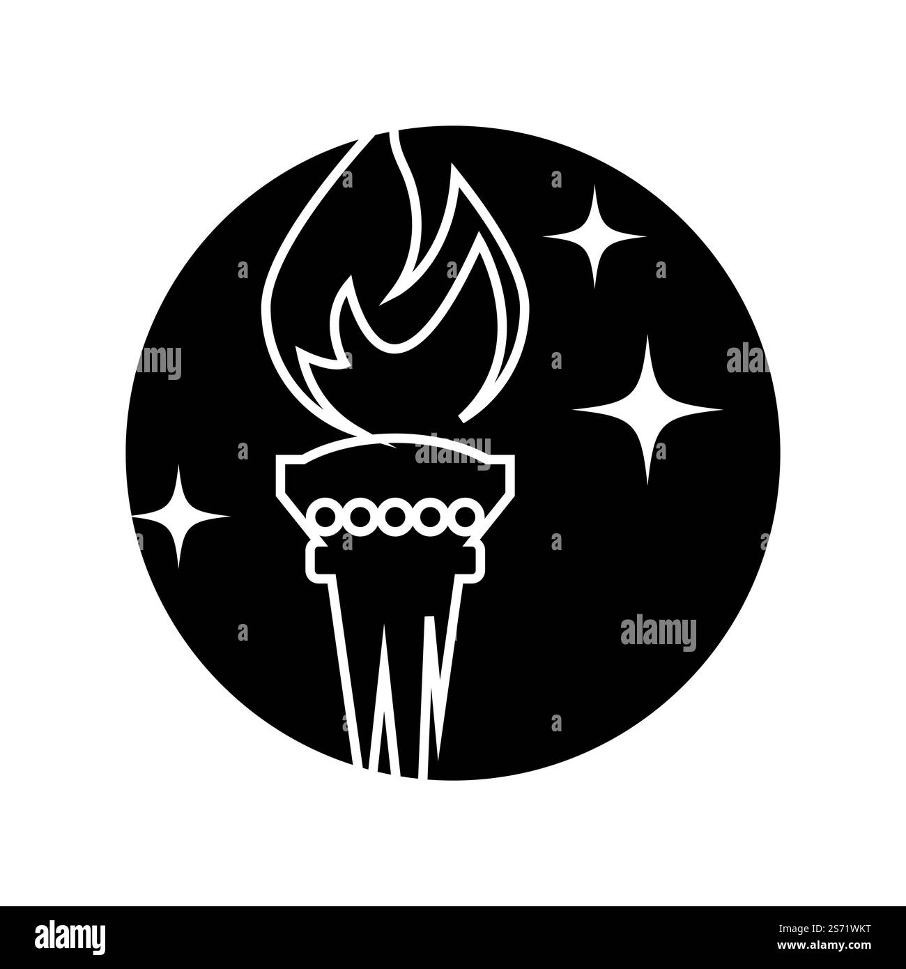 Torcia antincendio con icone piatte. Raccolta di simboli fiammeggianti, illustrazione Illustrazione Vettoriale