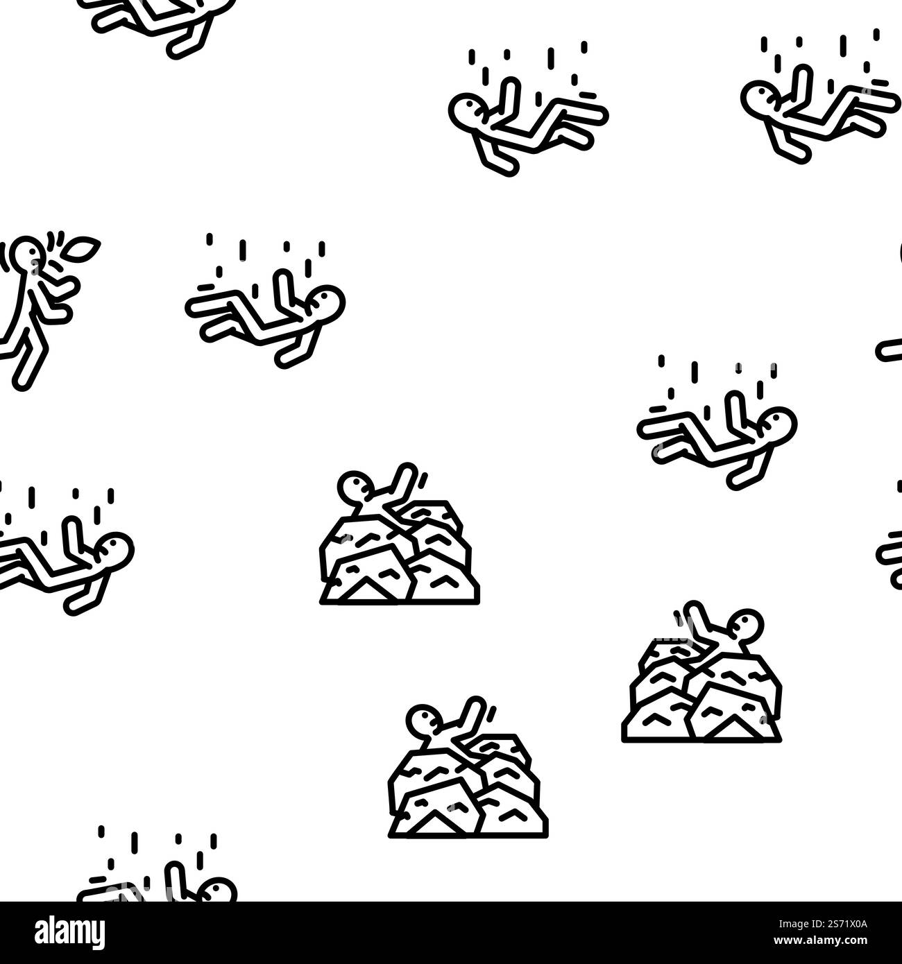 infortunio uomo persona vettore senza cuciture schema sottile illustrazione. infortunio uomo persona vettore senza cuciture Illustrazione Vettoriale