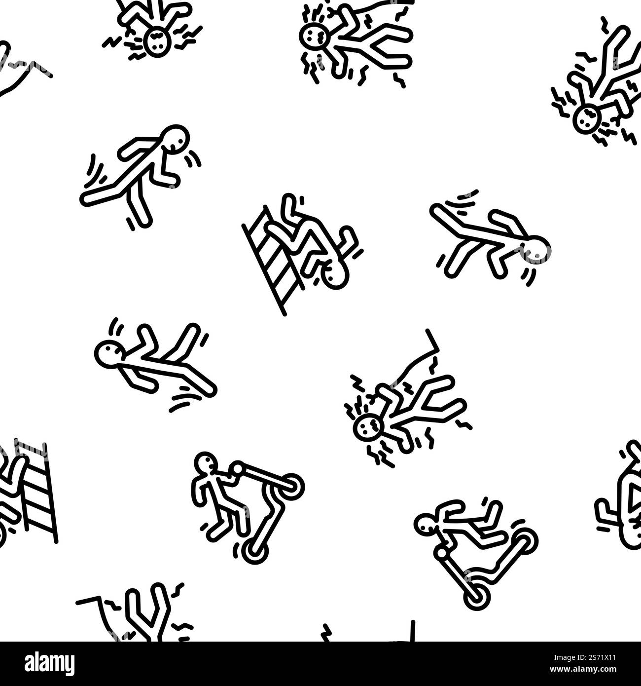 infortunio uomo persona vettore senza cuciture schema sottile illustrazione. infortunio uomo persona vettore senza cuciture Illustrazione Vettoriale