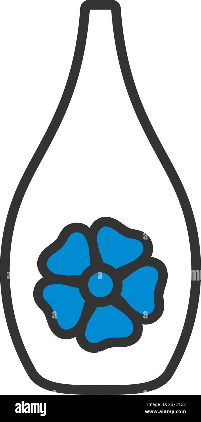 Icona olio essenziale. Contorno grassetto modificabile con disegno di riempimento a colori. Illustrazione vettoriale. Illustrazione Vettoriale