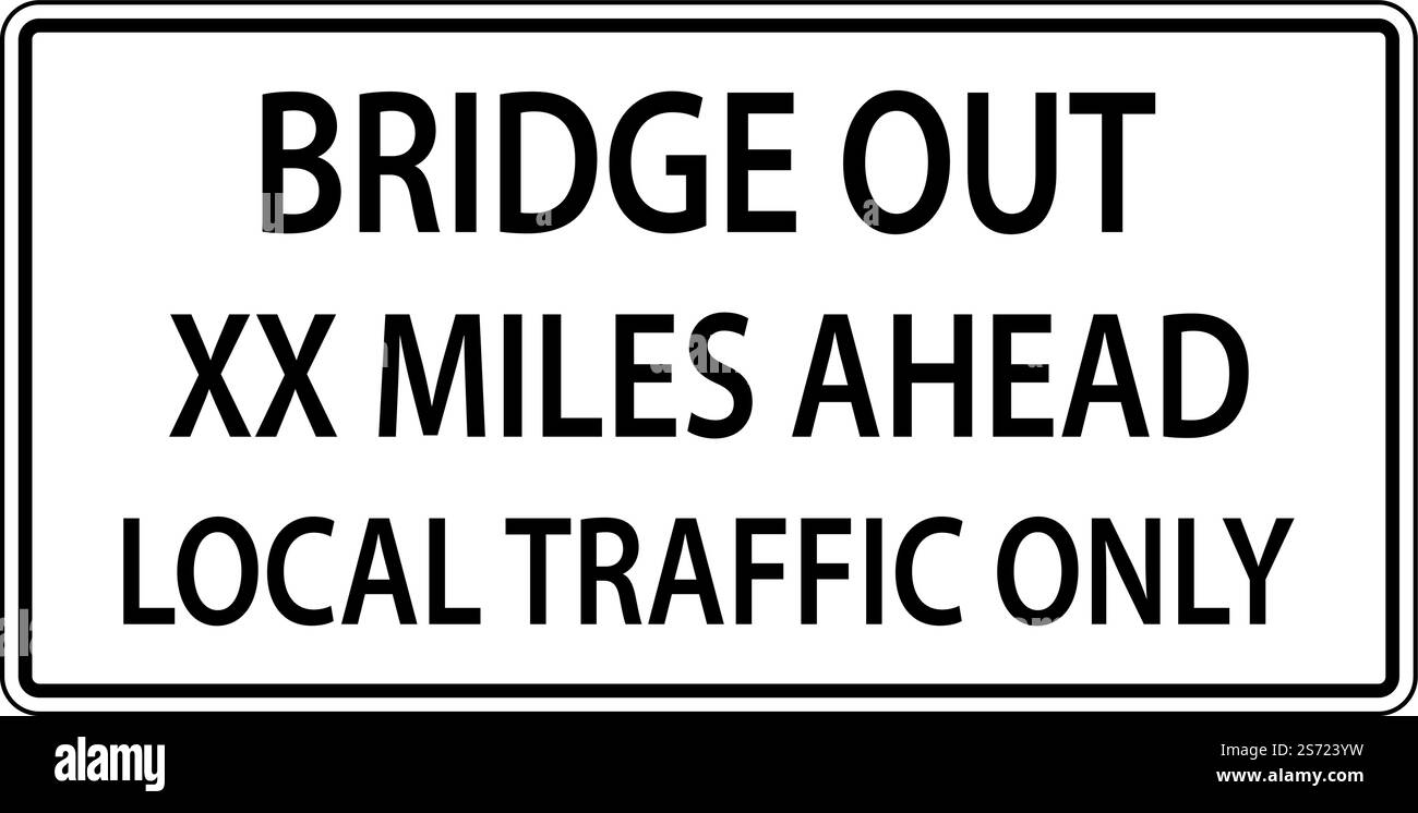 Ponte chiuso davanti segno su sfondo bianco Illustrazione Vettoriale