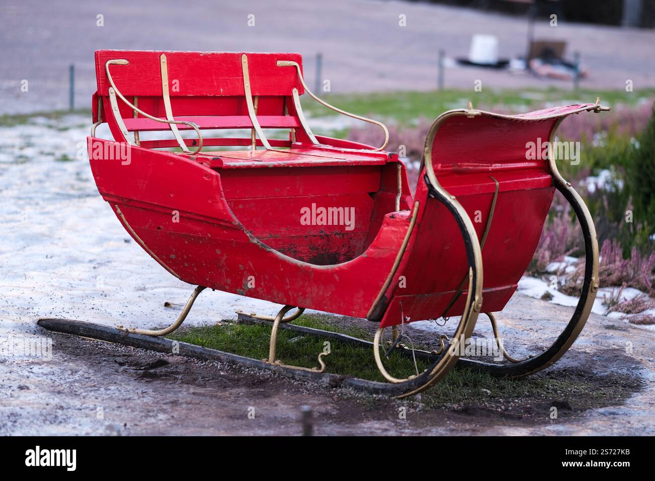 Red Sledge di Babbo Natale Foto Stock