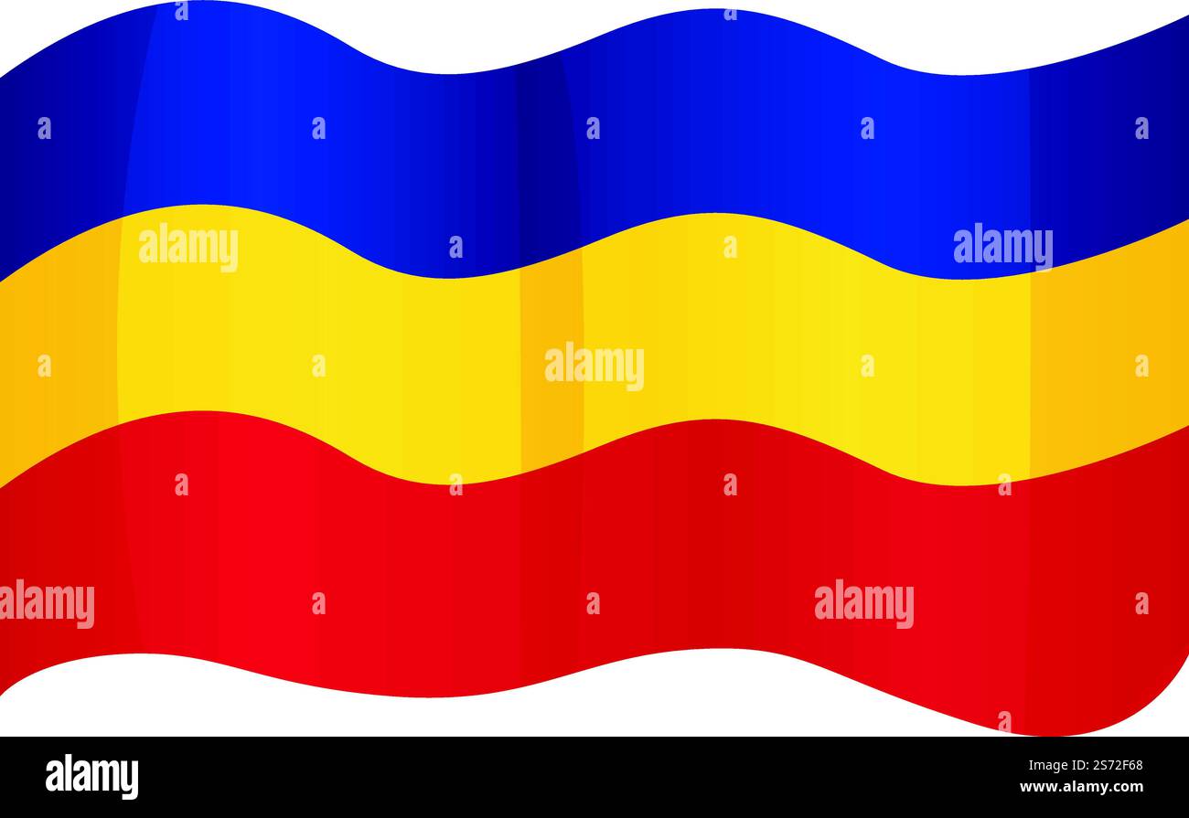 Vettore cartoni animati icona Romania. Bandiera rumena. Mappa del paese. Vettore cartoni animati icona Romania. Bandiera rumena Illustrazione Vettoriale