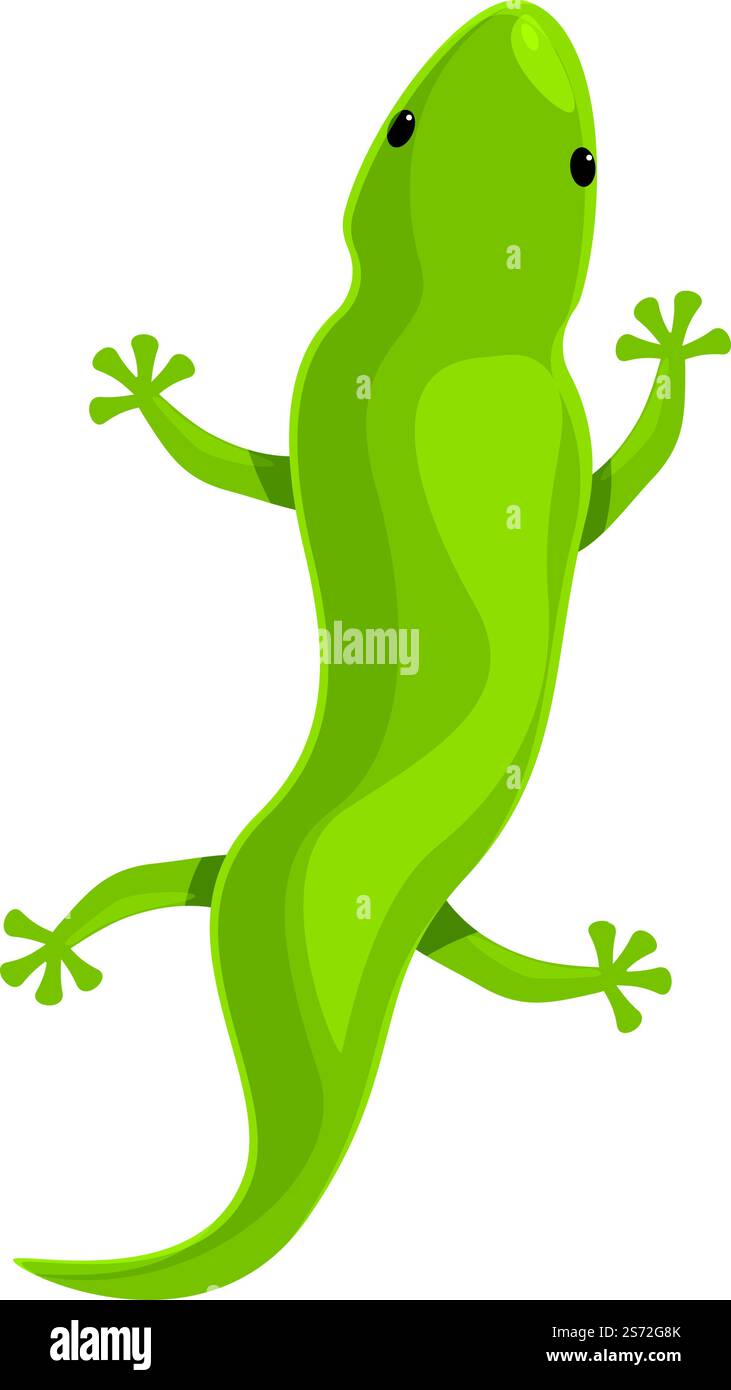 Vettore cartoni animati con icona Wild rettile verde. Lucertola Gecko. Camaleonte tribale. Vettore cartoni animati con icona Wild rettile verde. Lucertola Gecko Illustrazione Vettoriale