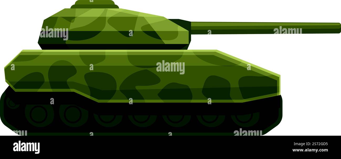 Vettore cartoni animati icona serbatoio armato. Esercito militare. Veicolo a pistola. Vettore cartoni animati icona serbatoio armato. Esercito militare Illustrazione Vettoriale