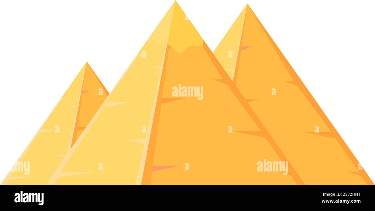 Icona della piramide del cielo vettore dei cartoni animati. Egitto antico. Paesaggio di Giza. Icona della piramide del cielo vettore dei cartoni animati. Egitto antico Illustrazione Vettoriale