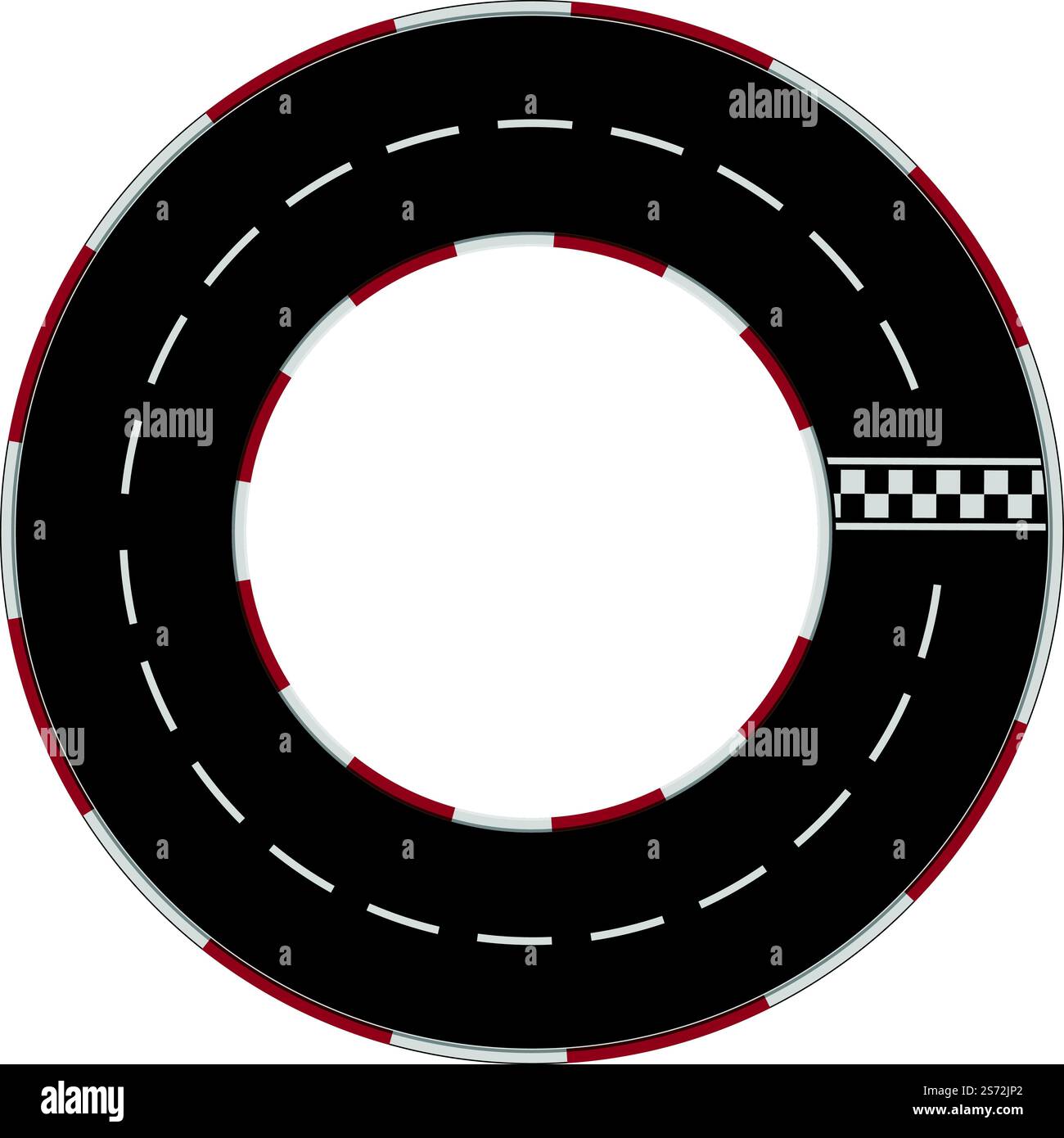Vettore cartoni animati icona circuito rotondo. Gara automobilistica. Vista dall'alto. Vettore cartoni animati icona circuito rotondo. Gara automobilistica Illustrazione Vettoriale