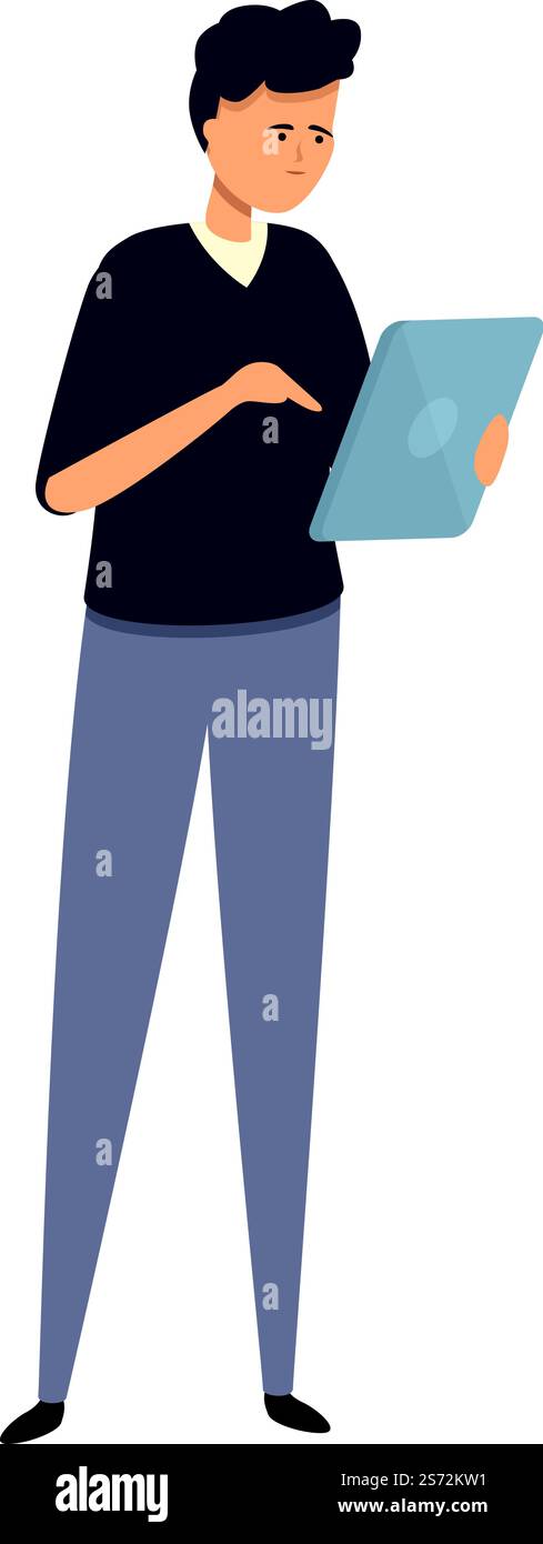 Vettore cartoni animati icona lavoro tecnico. Computer di sistema. Dati del server. Vettore cartoni animati icona lavoro tecnico. Computer di sistema Illustrazione Vettoriale
