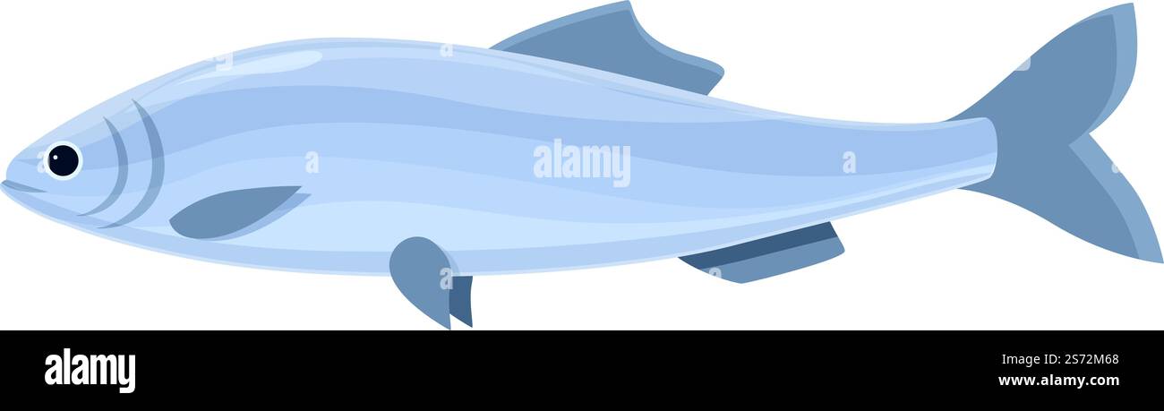 Vettore cartoni animati icona del pesce di lago. Aringhe di mare. Cibo sardine. Vettore cartoni animati icona del pesce di lago. Aringhe di mare Illustrazione Vettoriale