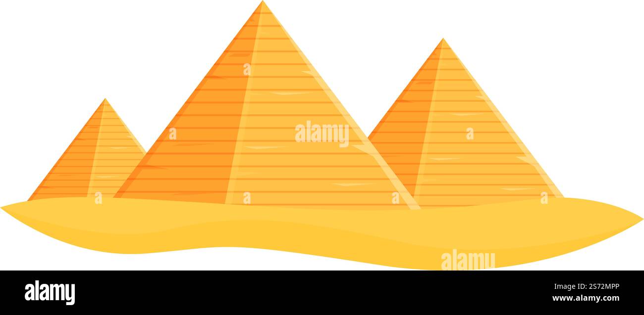 Grande icona della piramide vettore dei cartoni animati. Deserto dell'Egitto. Scena di viaggio. Grande icona della piramide vettore dei cartoni animati. Deserto dell'Egitto Illustrazione Vettoriale