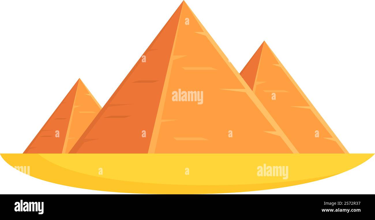 Icona delle piramidi vettore dei cartoni animati. Piramide egiziana. Sabbia antica. Icona delle piramidi vettore dei cartoni animati. Piramide egiziana Illustrazione Vettoriale
