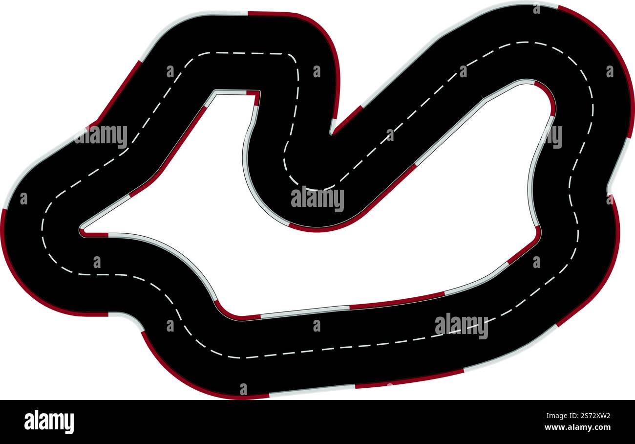 Avvia il vettore cartoni animati icona racetrack. Gara sul circuito. Strada di binario. Avvia il vettore cartoni animati icona racetrack. Gara sul circuito Illustrazione Vettoriale