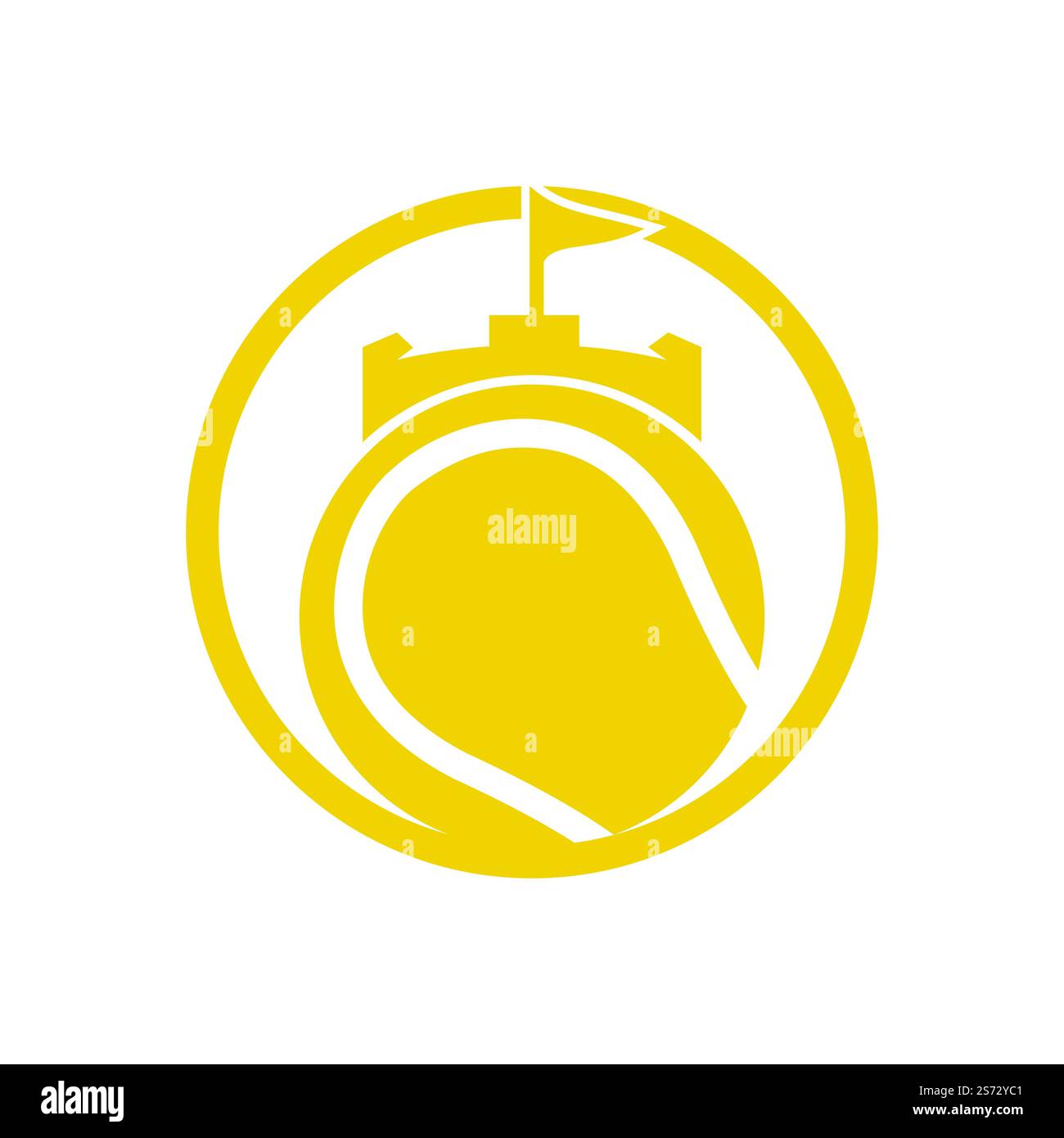 Tennis forte vettore logo design. Castello tennis icona design. Illustrazione Vettoriale