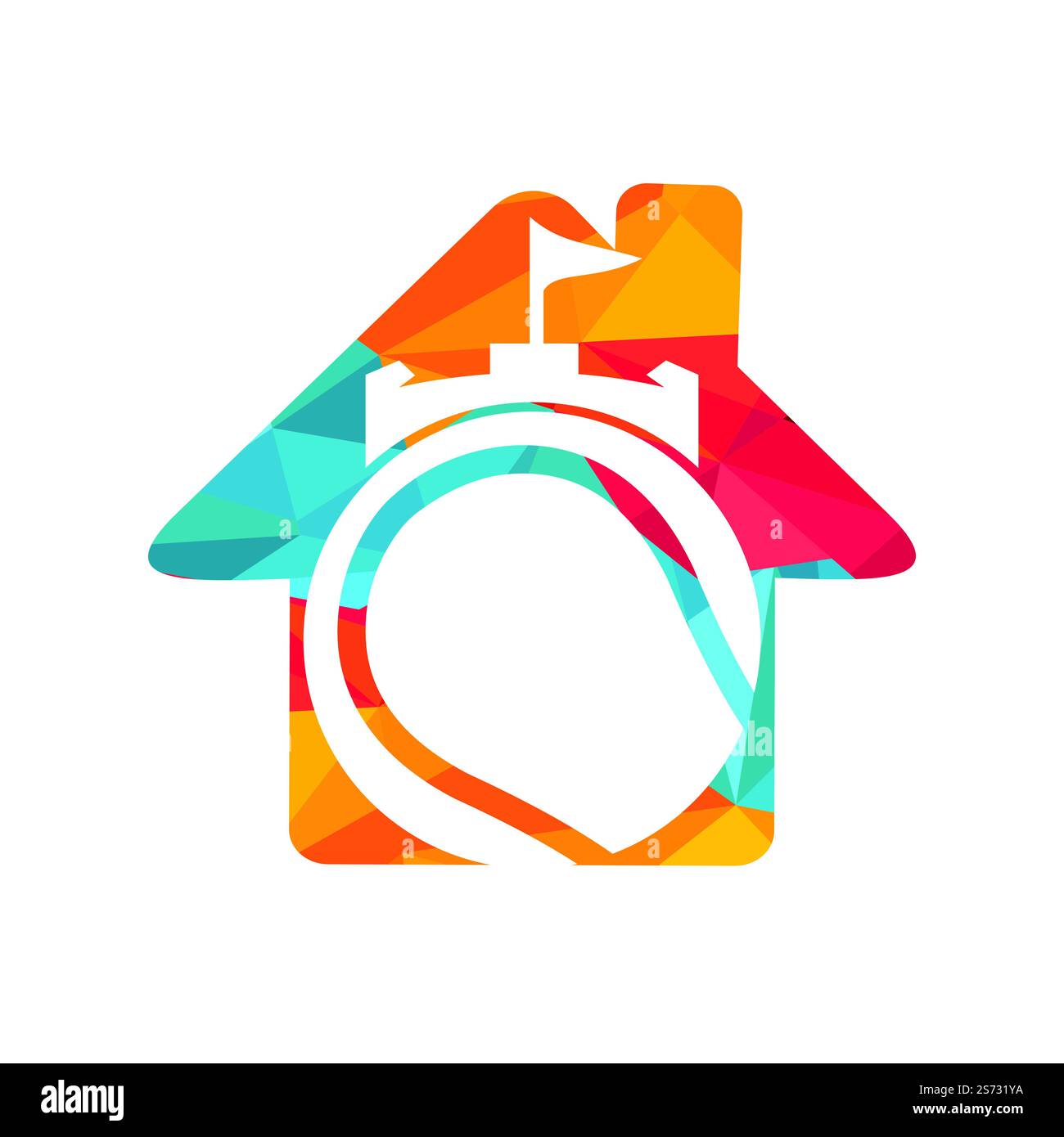 Tennis forte vettore logo design. Castello tennis icona design. Illustrazione Vettoriale