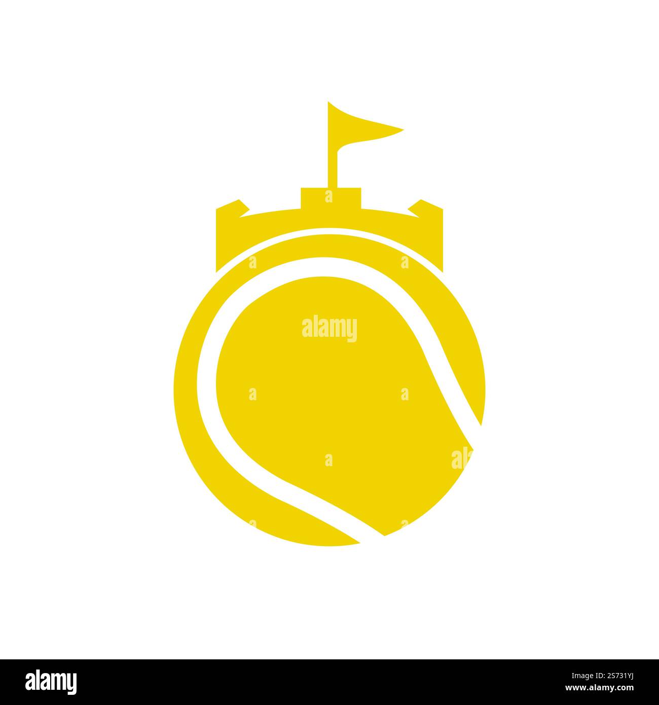 Tennis forte vettore logo design. Castello tennis icona design. Illustrazione Vettoriale