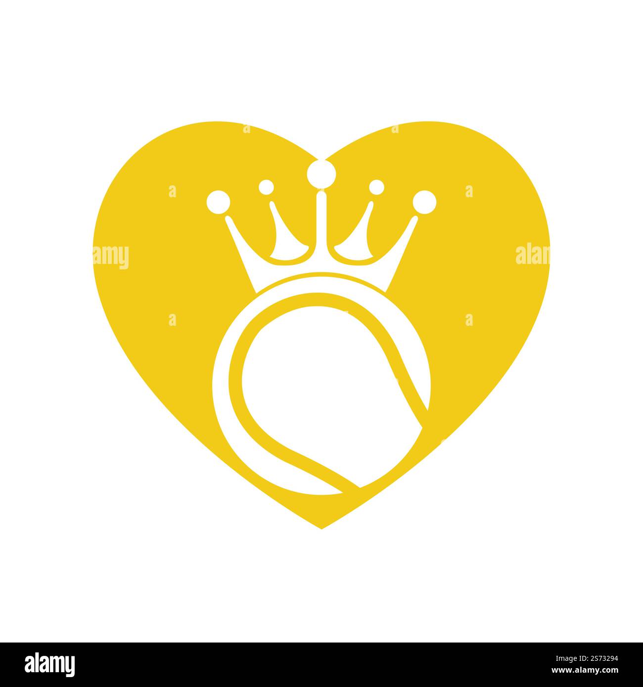 Tennis king design vettoriale logo. Palla da tennis e modello con icona a forma di corona. Illustrazione Vettoriale