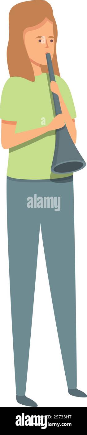 Flauto musicista icona vettore cartoni animati. Musica di strada. Cantante jazz. Flauto musicista icona vettore cartoni animati. Musica di strada Illustrazione Vettoriale