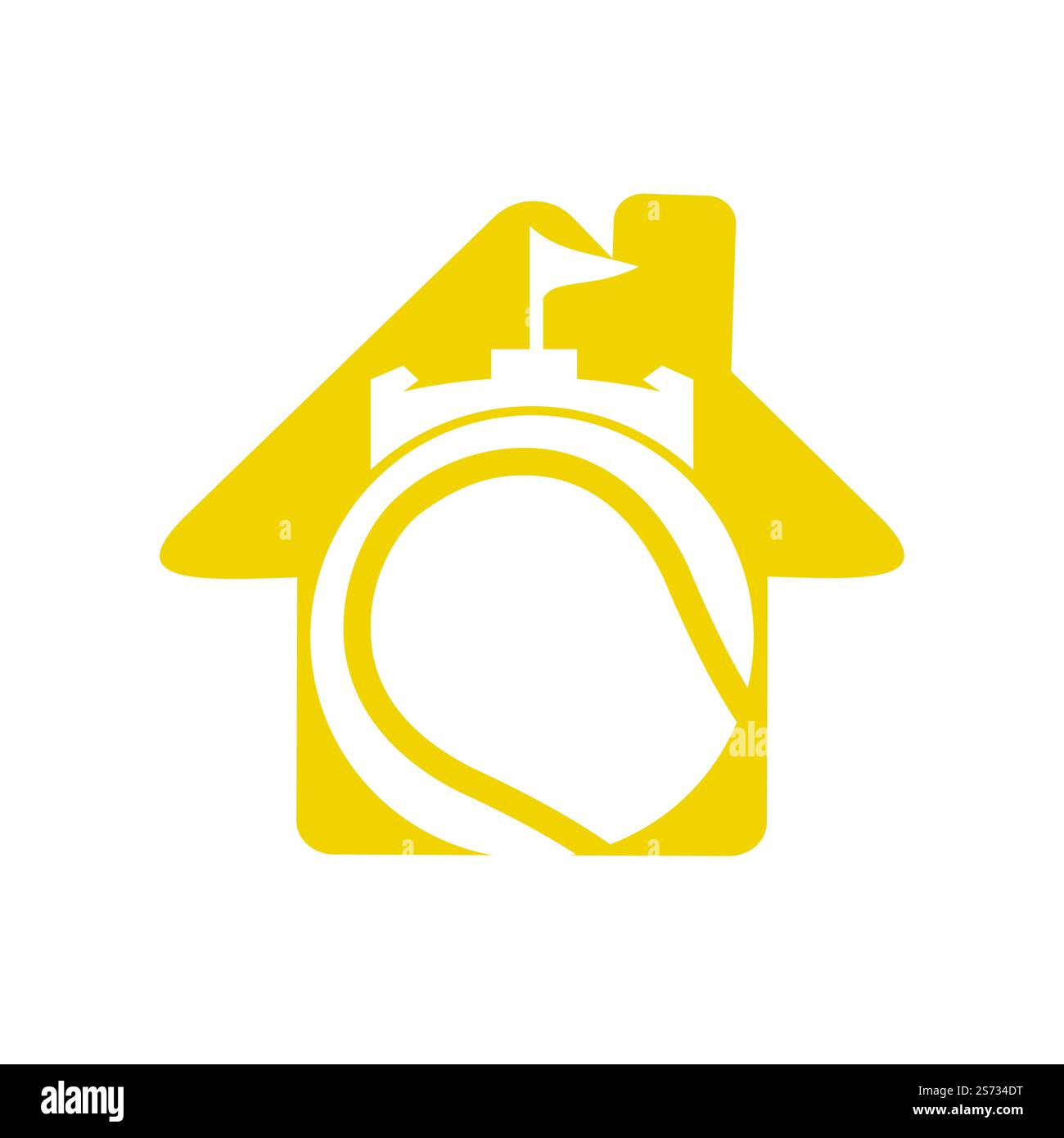 Tennis forte vettore logo design. Castello tennis icona design. Illustrazione Vettoriale