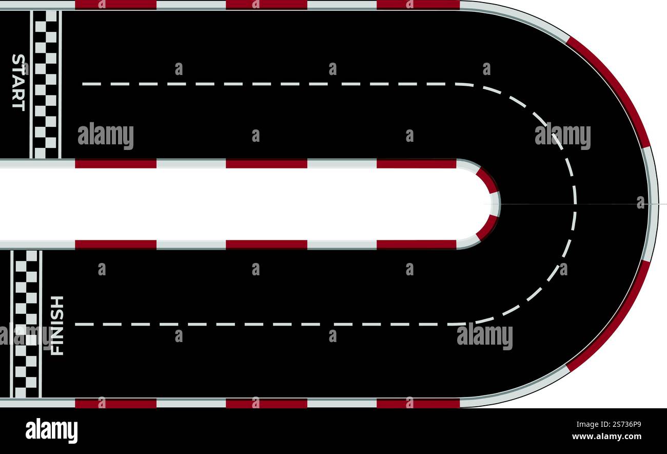 Vettore cartoni animati Imola Racetrack. Circuito automobilistico. Mappa superiore. Vettore cartoni animati Imola Racetrack. Circuito automobilistico Illustrazione Vettoriale