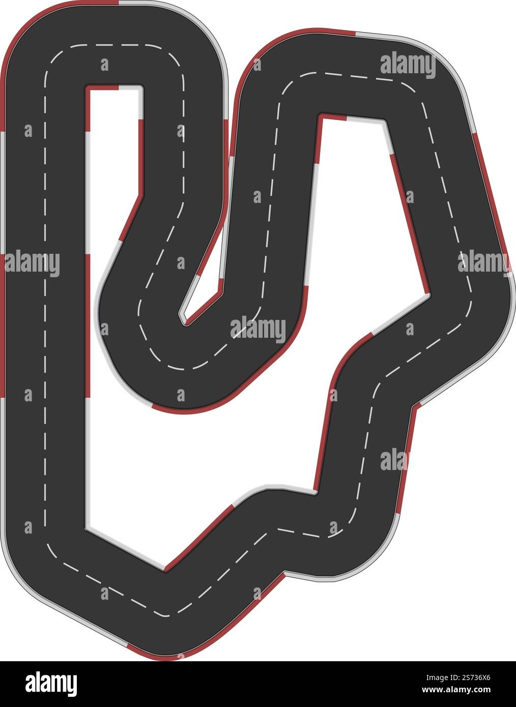 Vettore cartoni animati icona circuito formula. Gara automobilistica. Vista sui kart. Vettore cartoni animati icona circuito formula. Gara automobilistica Illustrazione Vettoriale
