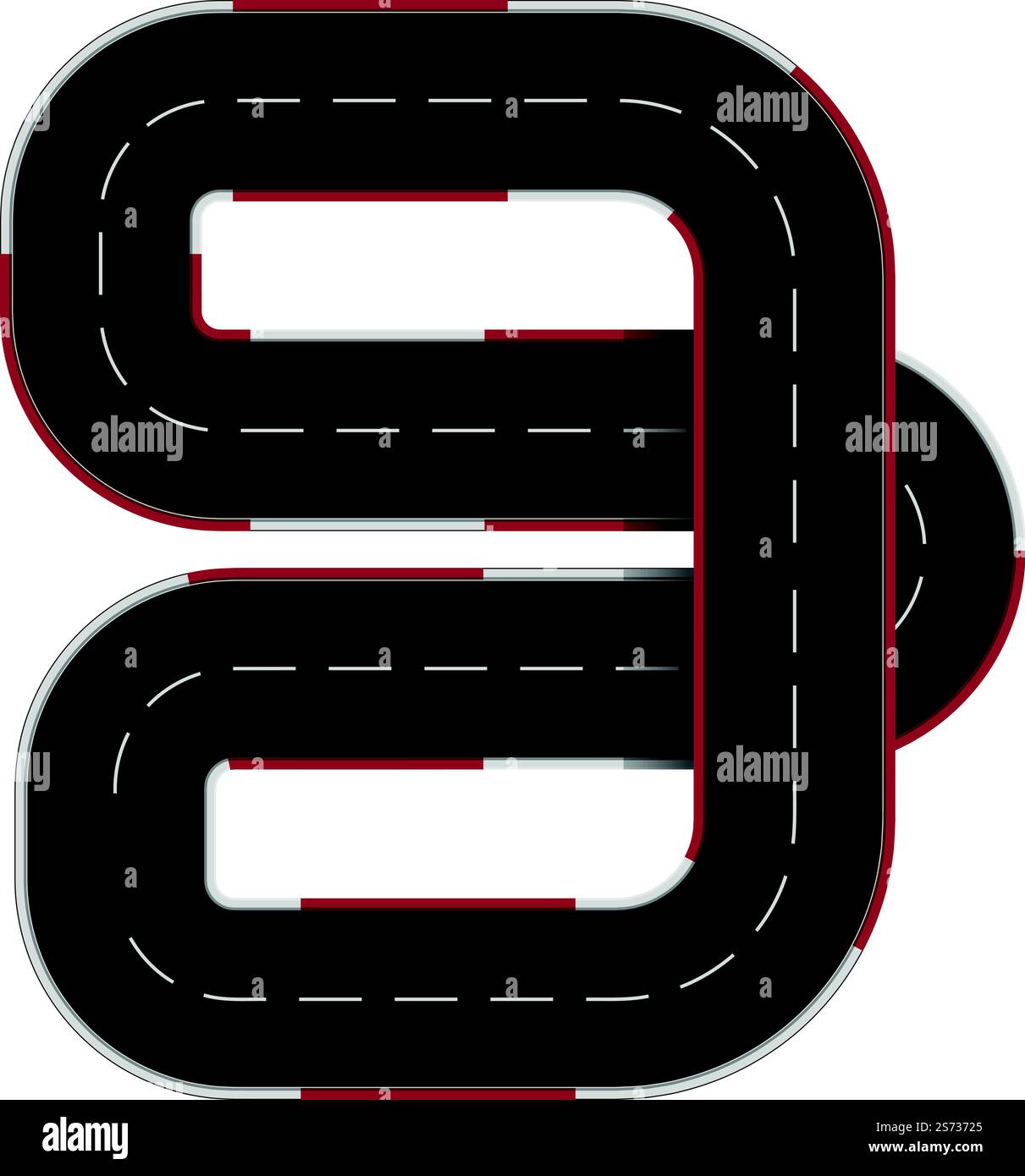 Vettore cartoni animati icona strada autodromo. Gara automobilistica. Formula della pista. Vettore cartoni animati icona strada autodromo. Gara automobilistica Illustrazione Vettoriale