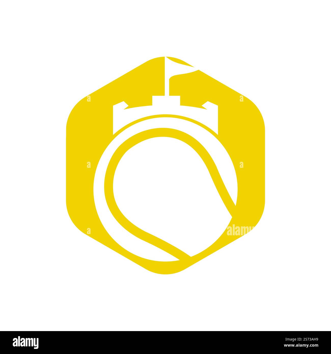 Tennis forte vettore logo design. Castello tennis icona design. Illustrazione Vettoriale