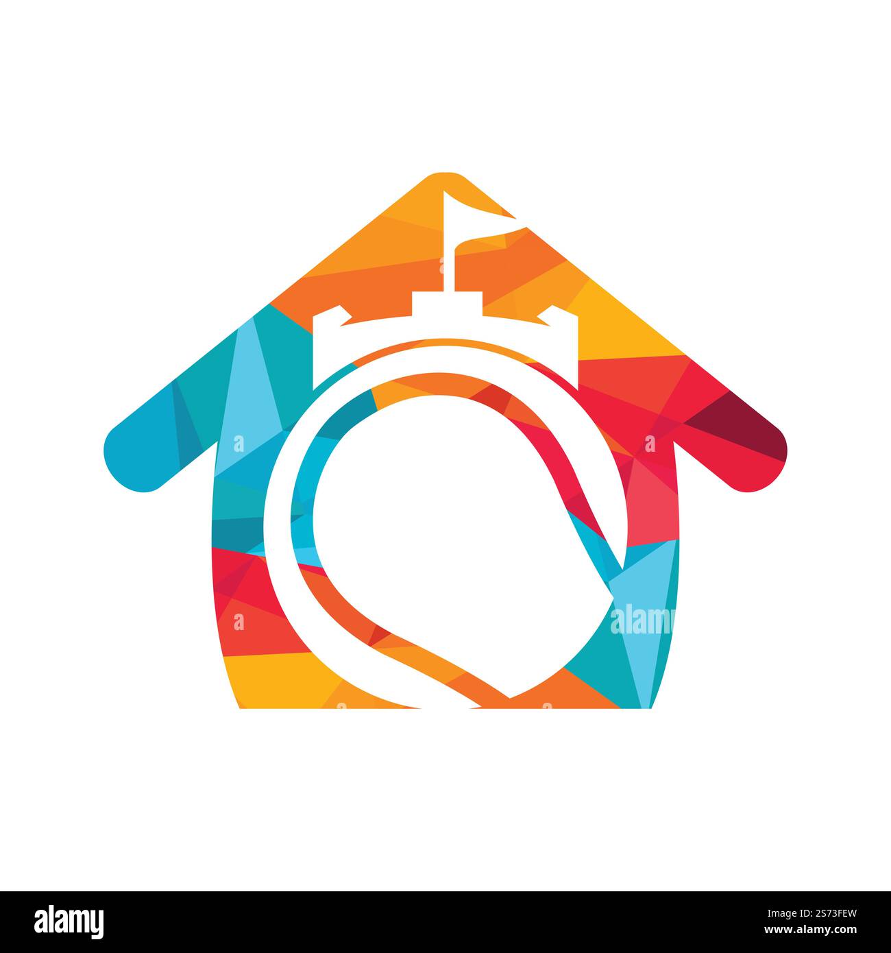 Tennis forte vettore logo design. Castello tennis icona design. Illustrazione Vettoriale