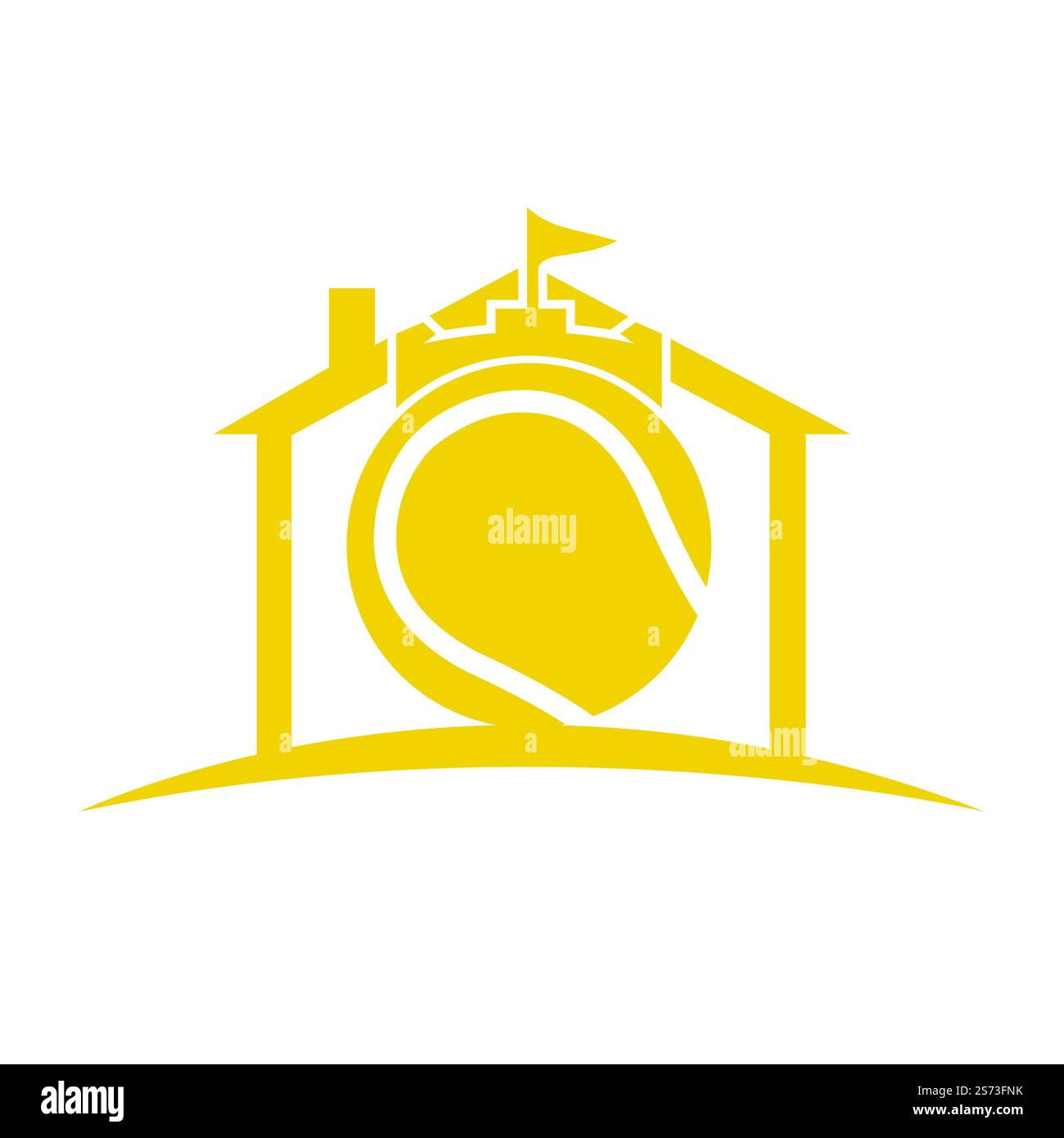 Tennis forte vettore logo design. Castello tennis icona design. Illustrazione Vettoriale