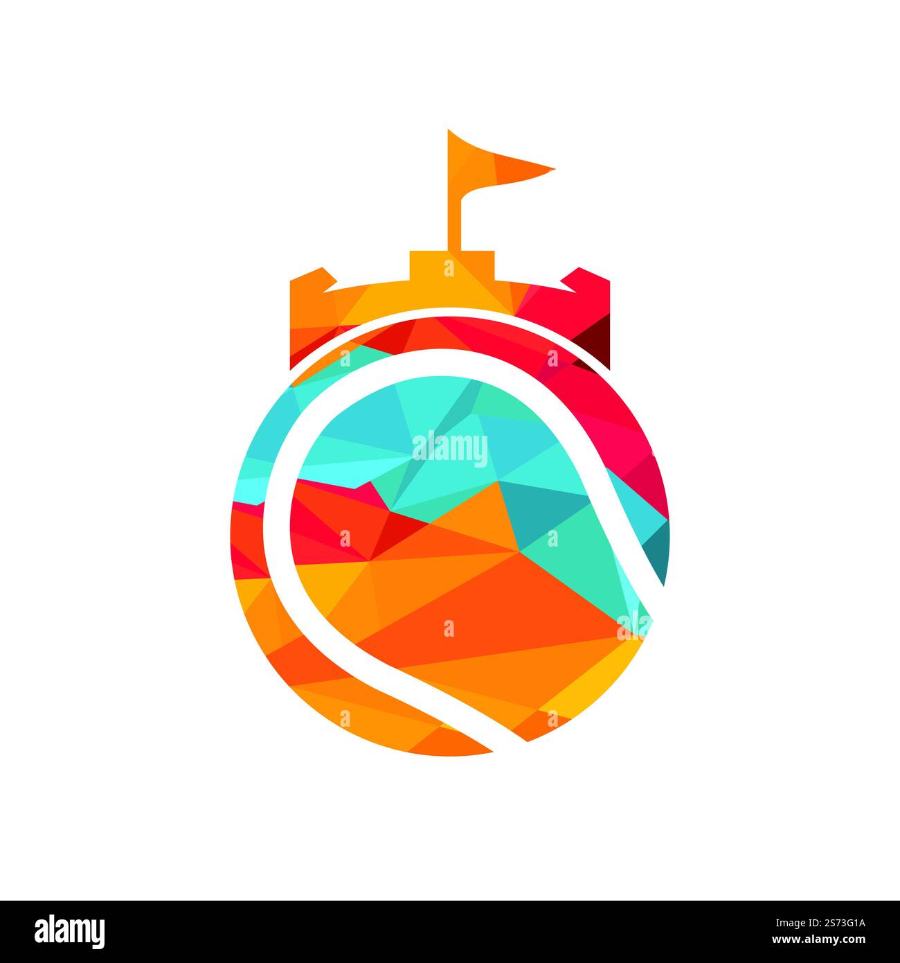 Tennis forte vettore logo design. Castello tennis icona design. Illustrazione Vettoriale