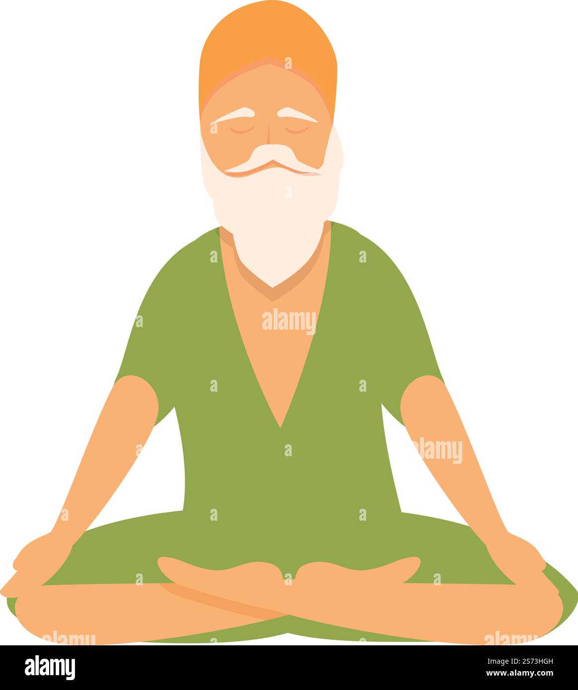 Vettore cartoni animati icona posa Yogi. Uomo di yoga. Meditazione maschile. Vettore cartoni animati icona posa Yogi. Uomo di yoga Illustrazione Vettoriale