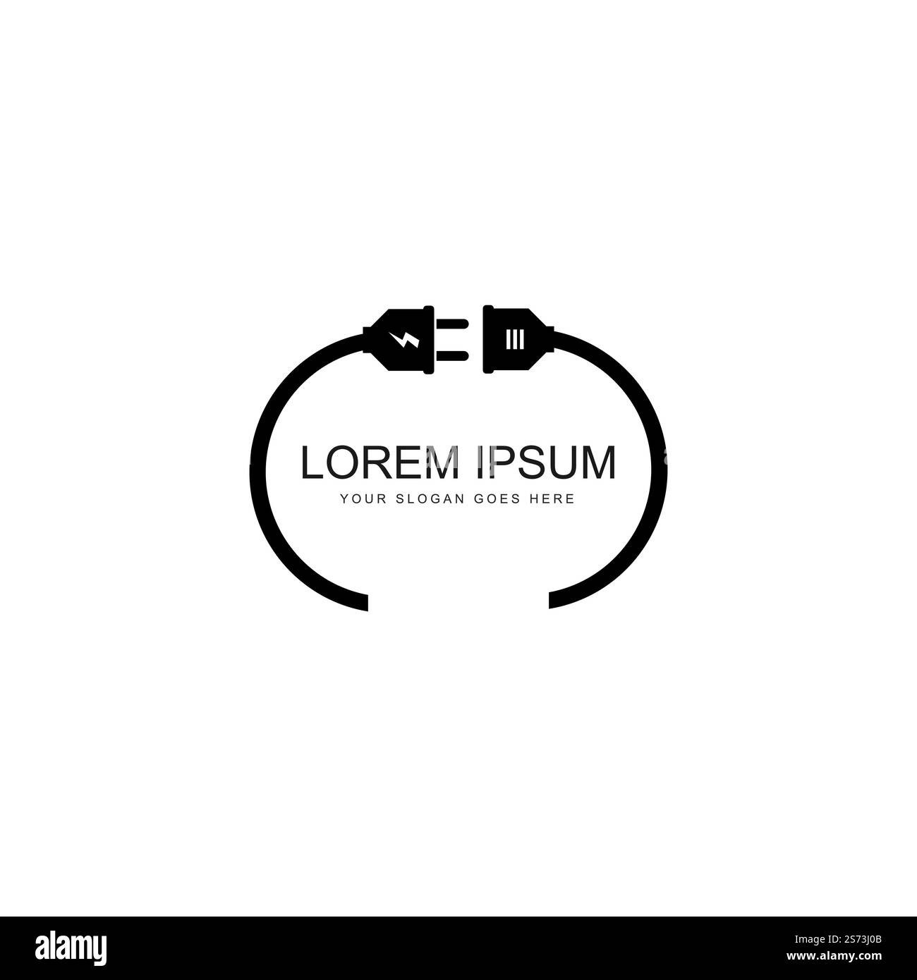 disegno dell'illustrazione dell'icona vettoriale del logo della spina elettrica Illustrazione Vettoriale