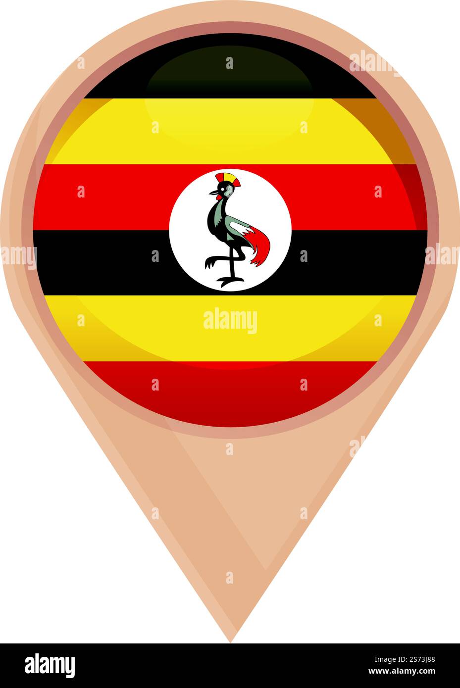 Vettore cartoni animati icona di posizione Uganda. Giorno dell'indipendenza. Nazionale. Vettore cartoni animati icona di posizione Uganda. Giorno dell'indipendenza Illustrazione Vettoriale
