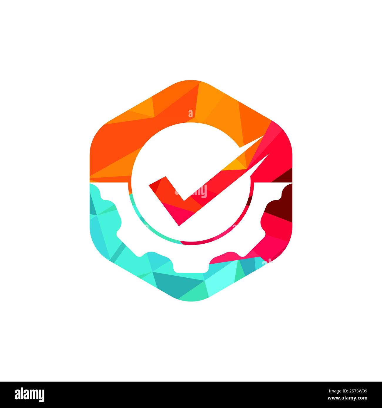 Design vettoriale del logo Gear TECH. Concetto del logo di controllo del servizio. Illustrazione Vettoriale