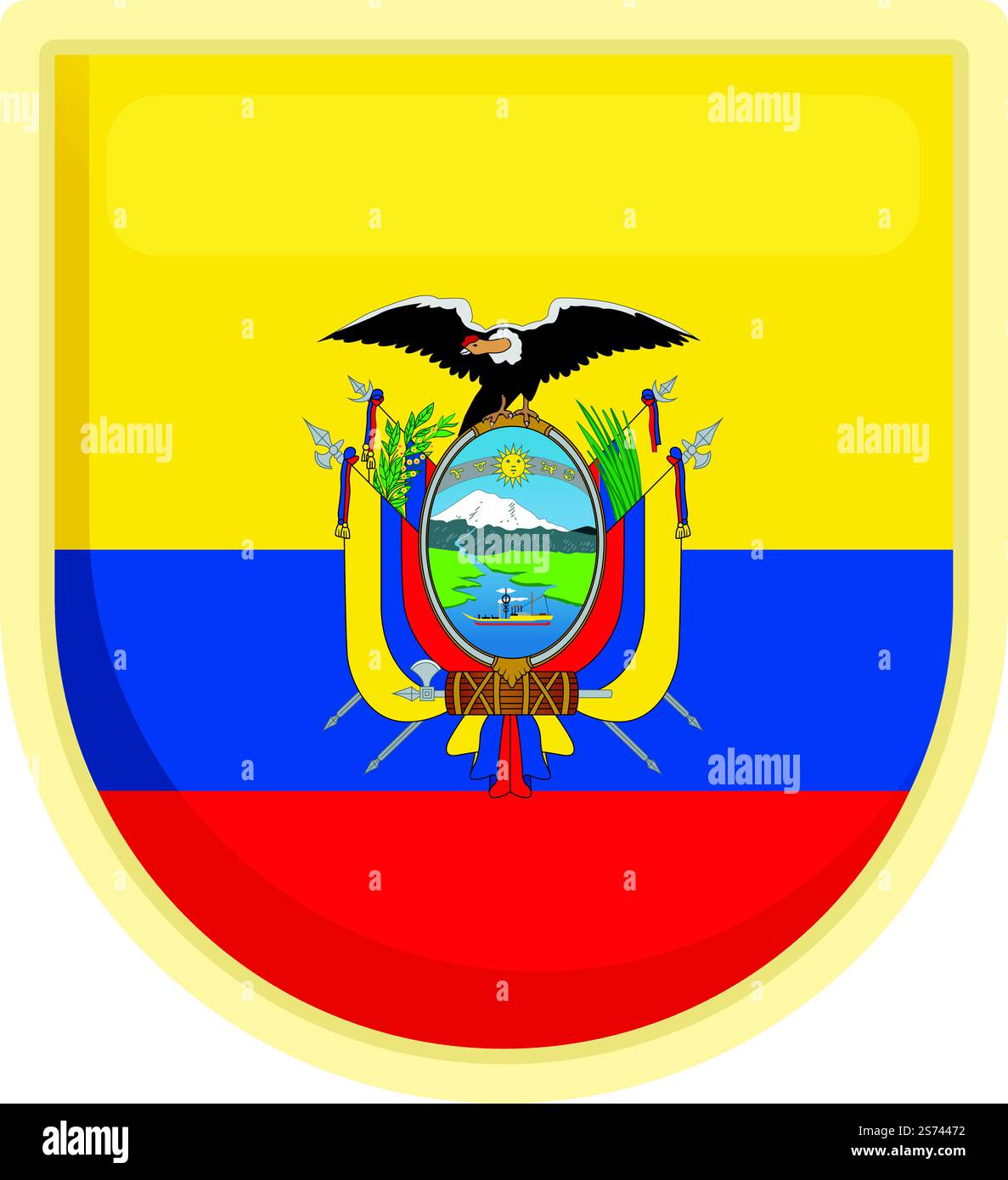 Simbolo dell'Ecuador, vettore cartoon. Cultura di viaggio. Colorazione bandiera. Simbolo dell'Ecuador, vettore cartoon. Cultura di viaggio Illustrazione Vettoriale