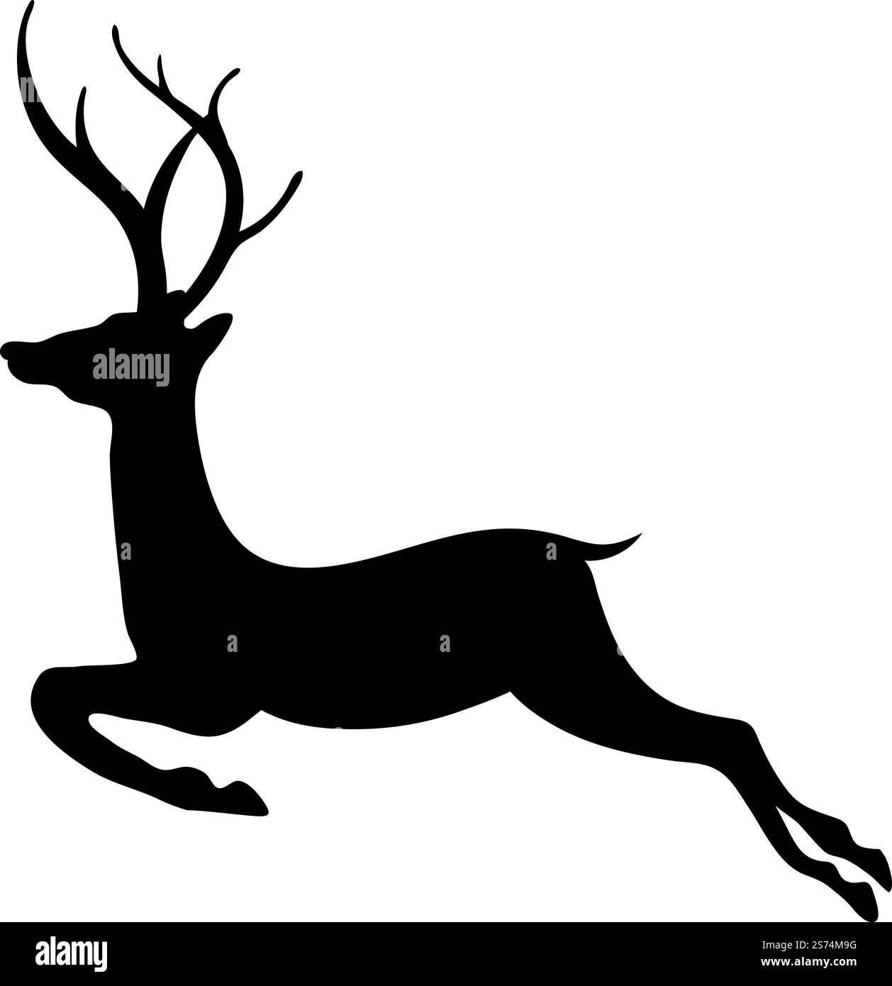 Natale cervo di santa. Elemento di design per le vacanze invernali, gli eventi, gli sconti e le vendite. Illustrazione vettoriale. Illustrazione Vettoriale