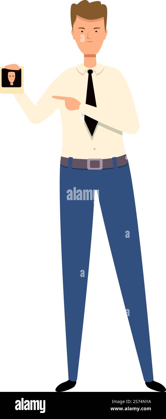 Agente di polizia icona vettore cartoni animati. Detective del crimine. Uomo di mano. Agente di polizia icona vettore cartoni animati. Detective del crimine Illustrazione Vettoriale