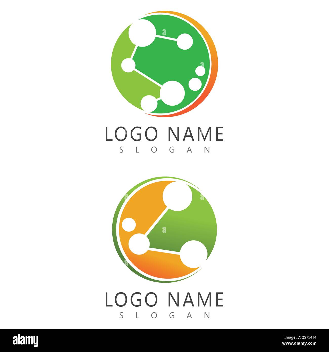 Modello vettoriale di illustrazione del logo della molecola Illustrazione Vettoriale