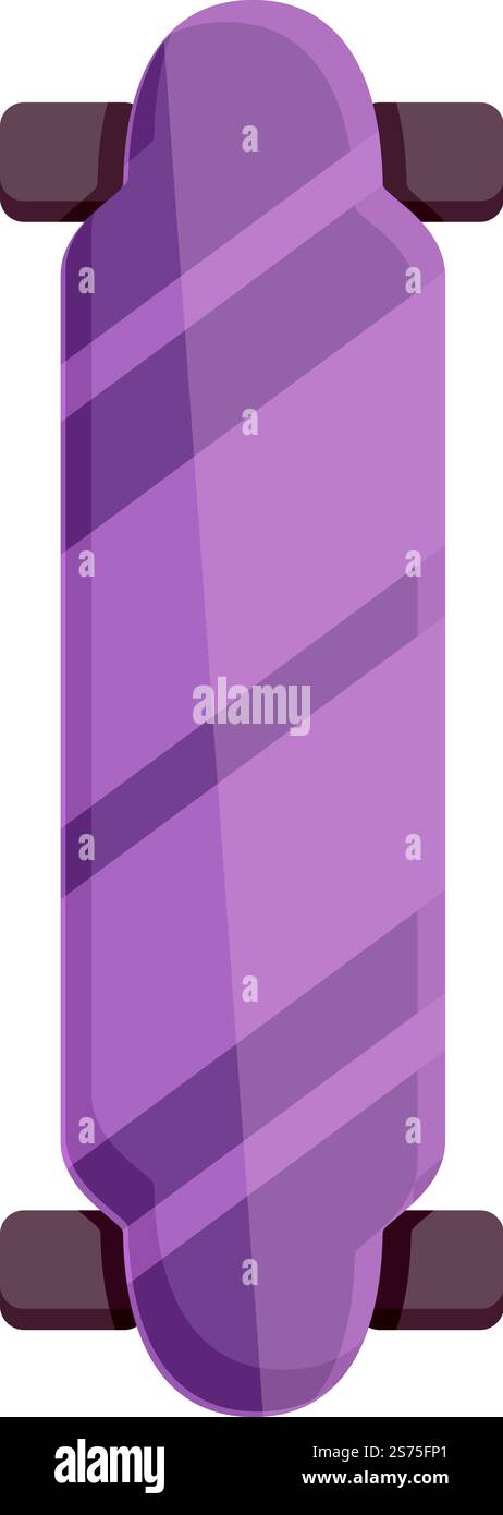 Moderno vettore cartoon icona longboard. Tipo di coperta. Città lunga. Moderno vettore cartoon icona longboard. Tipo di coperta Illustrazione Vettoriale