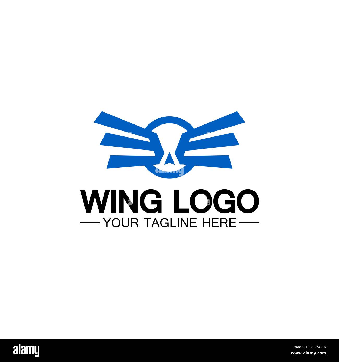 Lettera W per logo Wings, combinazione lettera w e ali Illustrazione Vettoriale