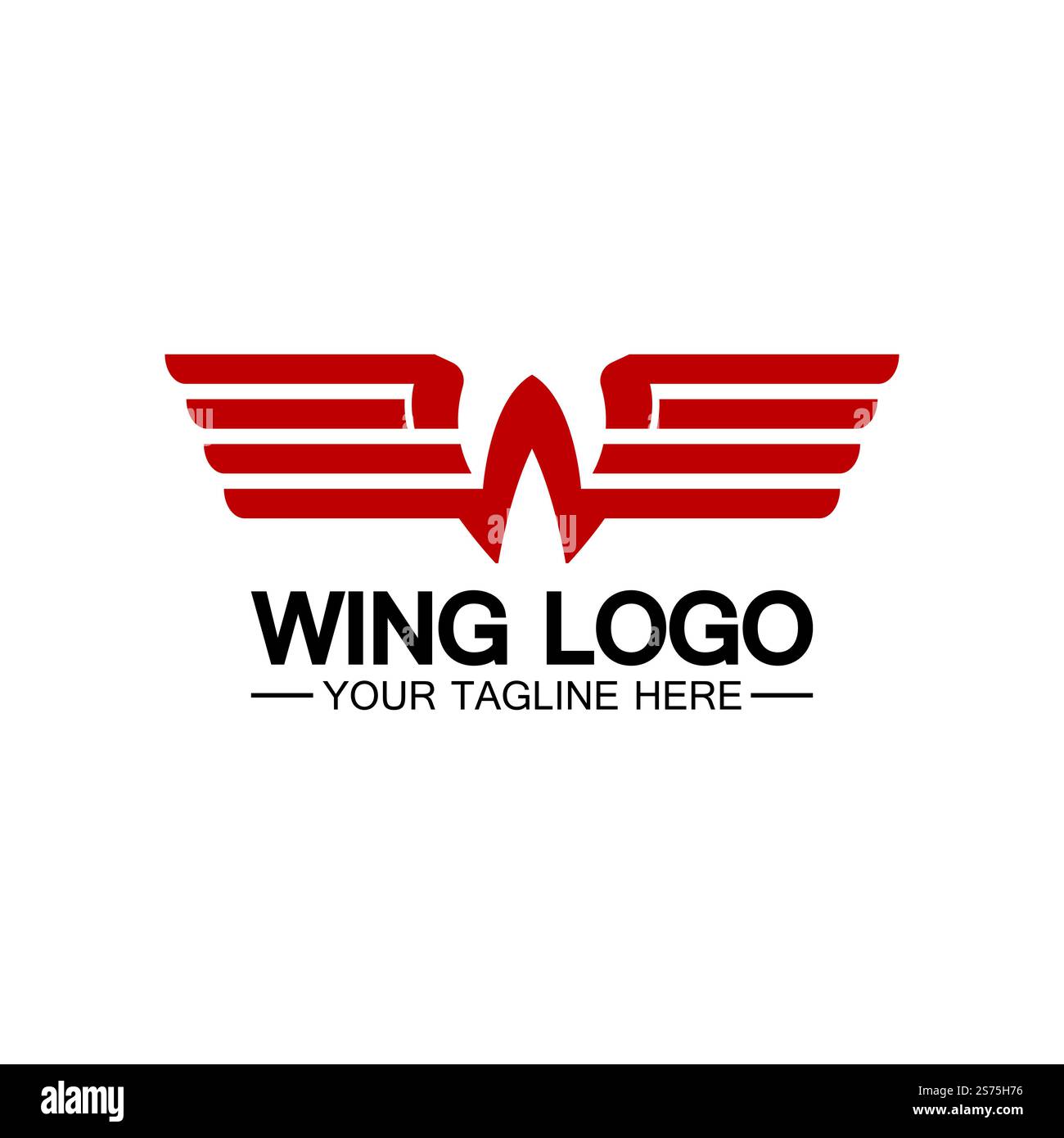 Lettera W per logo Wings, combinazione lettera w e ali Illustrazione Vettoriale