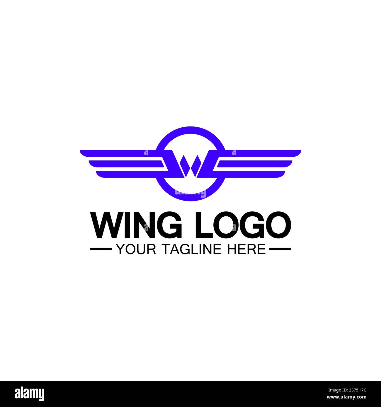 Lettera W per logo Wings, combinazione lettera w e ali Illustrazione Vettoriale