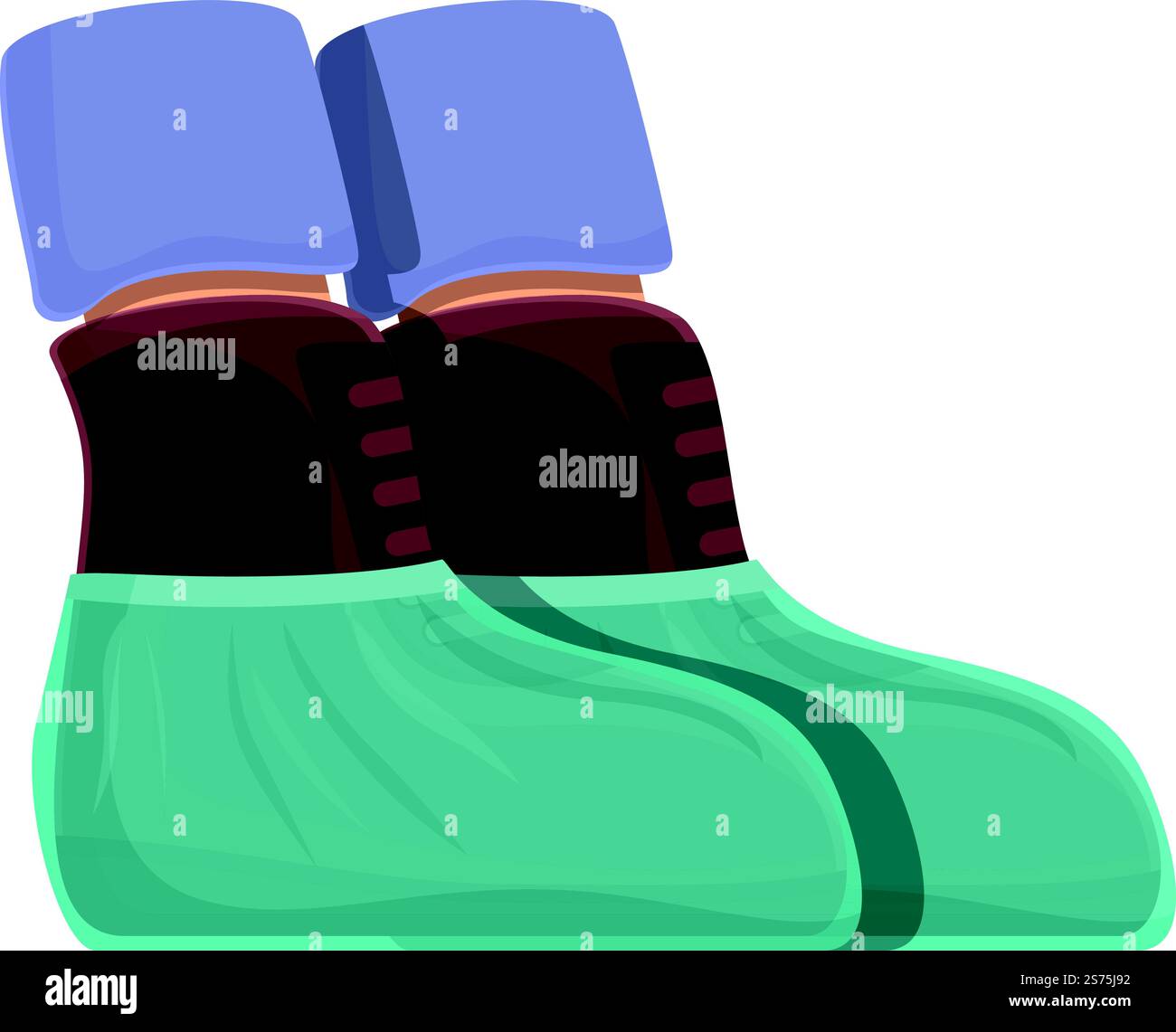 Vettore cartoni animati icona di protezione avvio. Copriscarpe. Indossare pulito. Vettore cartoni animati icona di protezione avvio. Copriscarpe Illustrazione Vettoriale