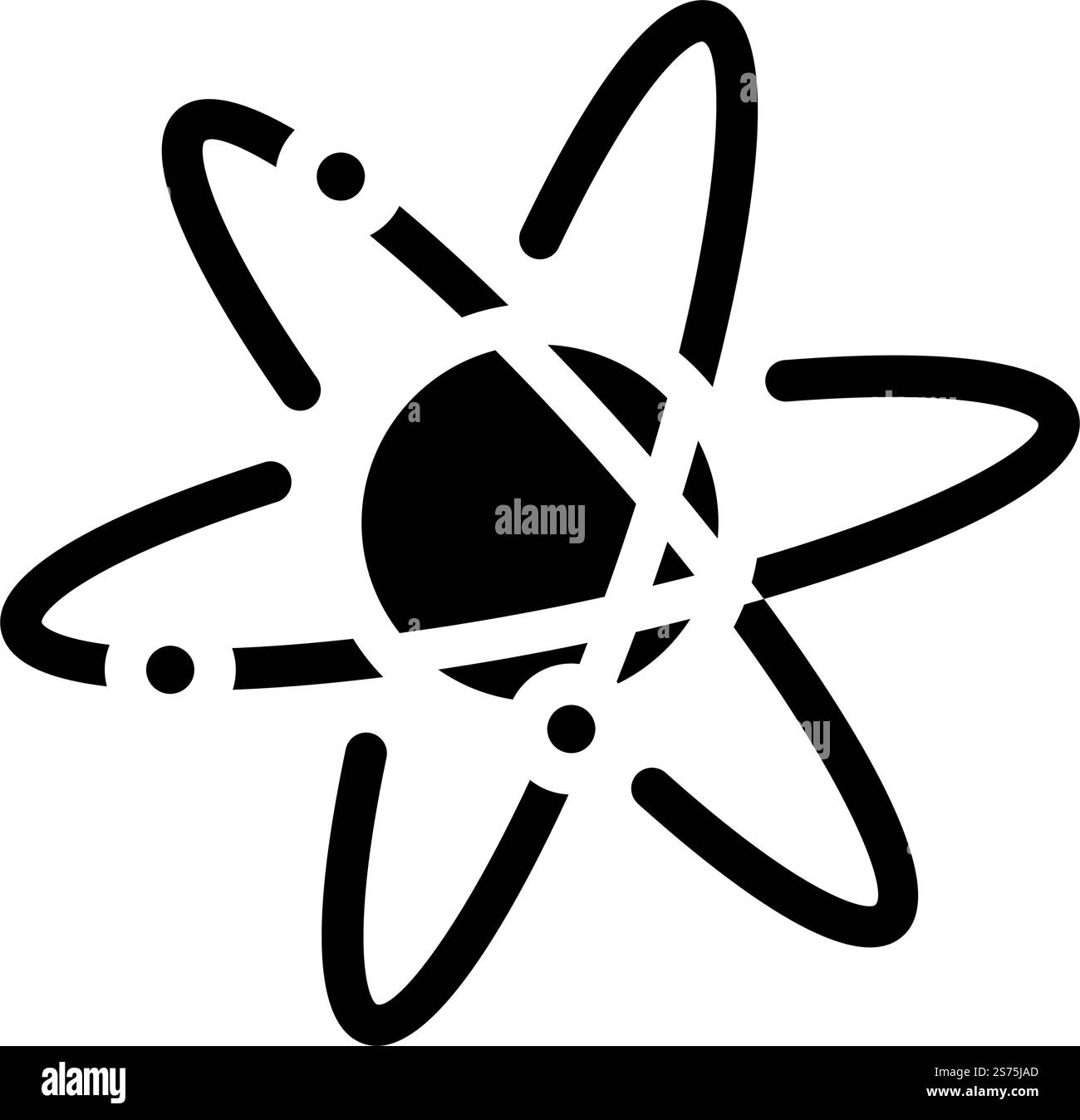 vettore icona glifo chimica atom. segno chimica atom. illustrazione del simbolo isolato. illustrazione vettoriale dell'icona del glifo della chimica atom Illustrazione Vettoriale