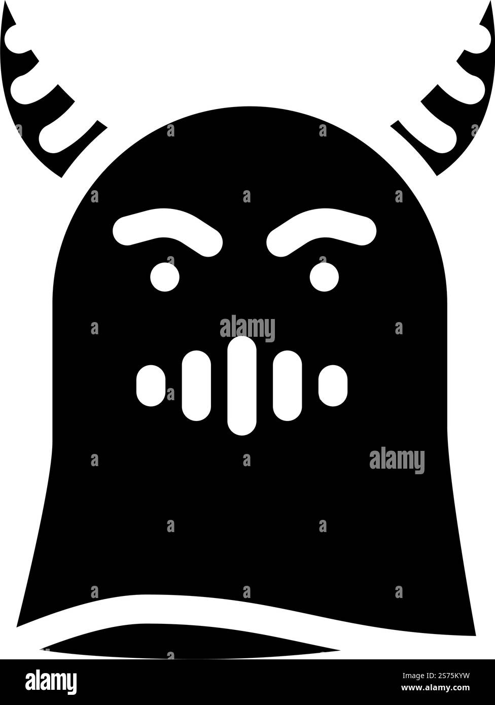 vettore icona glifo fantasma demone. segnale fantasma demoniaco. illustrazione del simbolo isolato. illustrazione vettoriale dell'icona del glifo fantasma demone Illustrazione Vettoriale