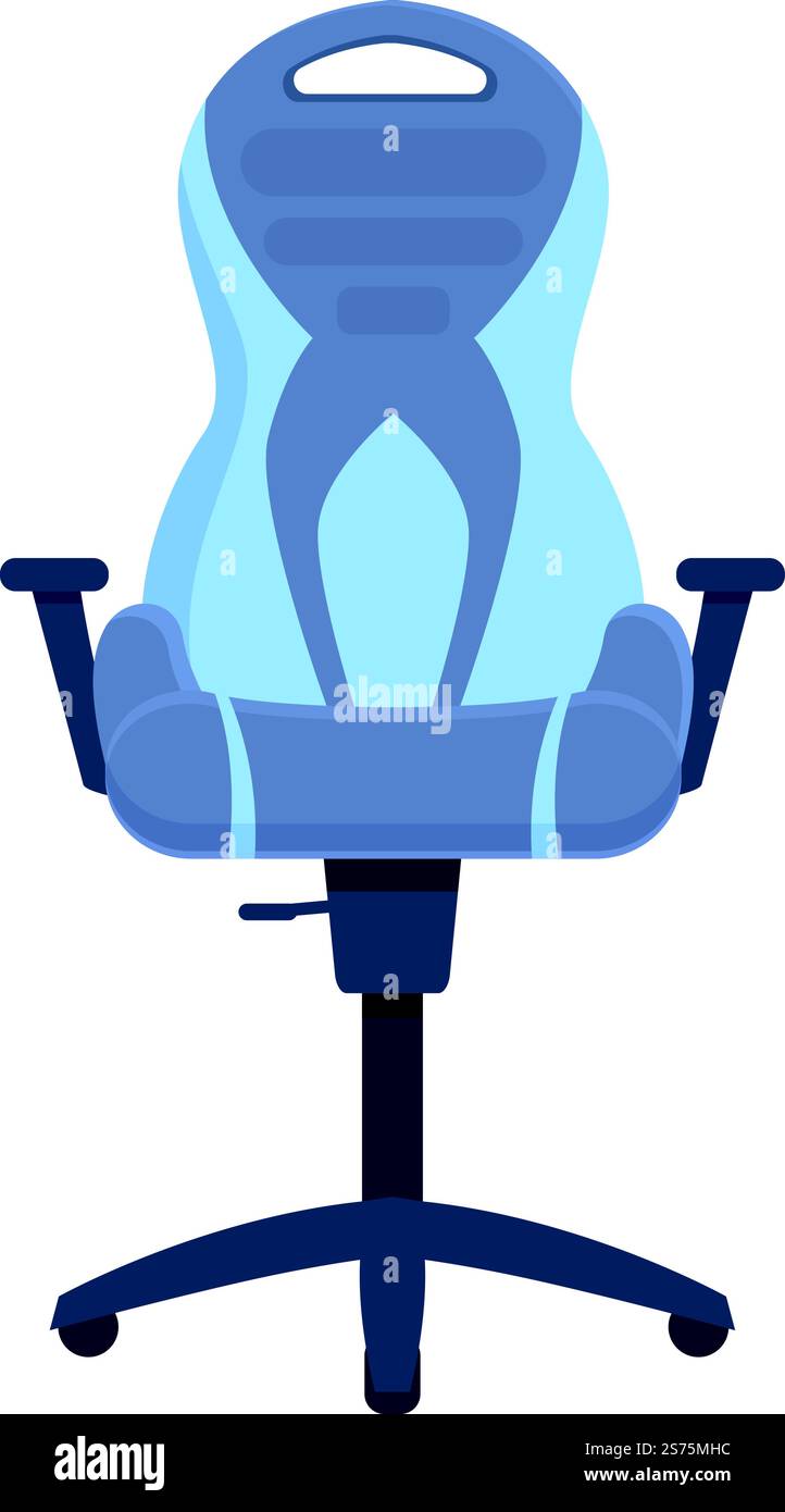 Vettore cartoni animati icona sedia sedile. Mobili per videogamer. Anteriore in pelle. Vettore cartoni animati icona sedia sedile. Mobili per videogamer Illustrazione Vettoriale