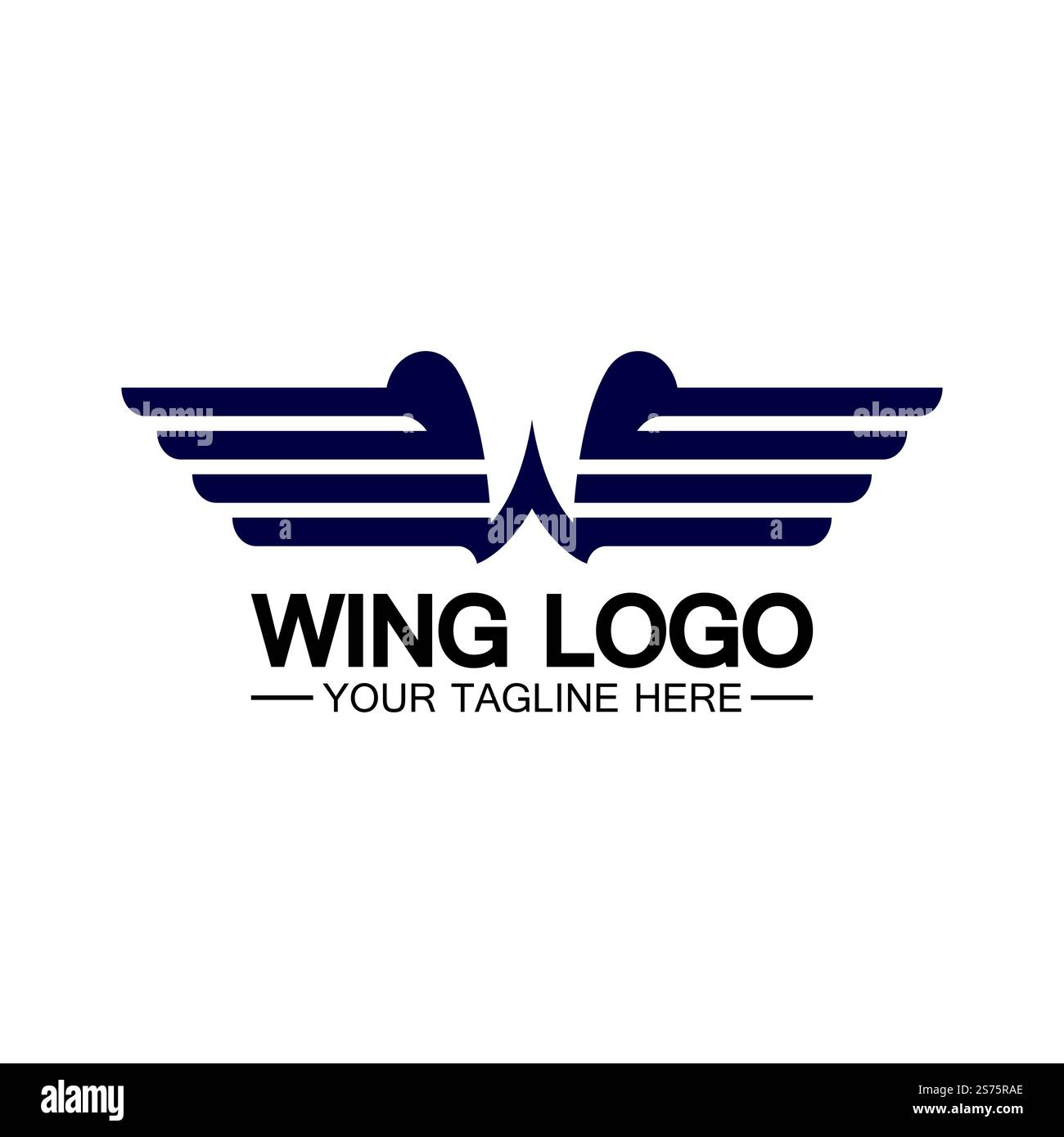 Lettera W per logo Wings, combinazione lettera w e ali Illustrazione Vettoriale