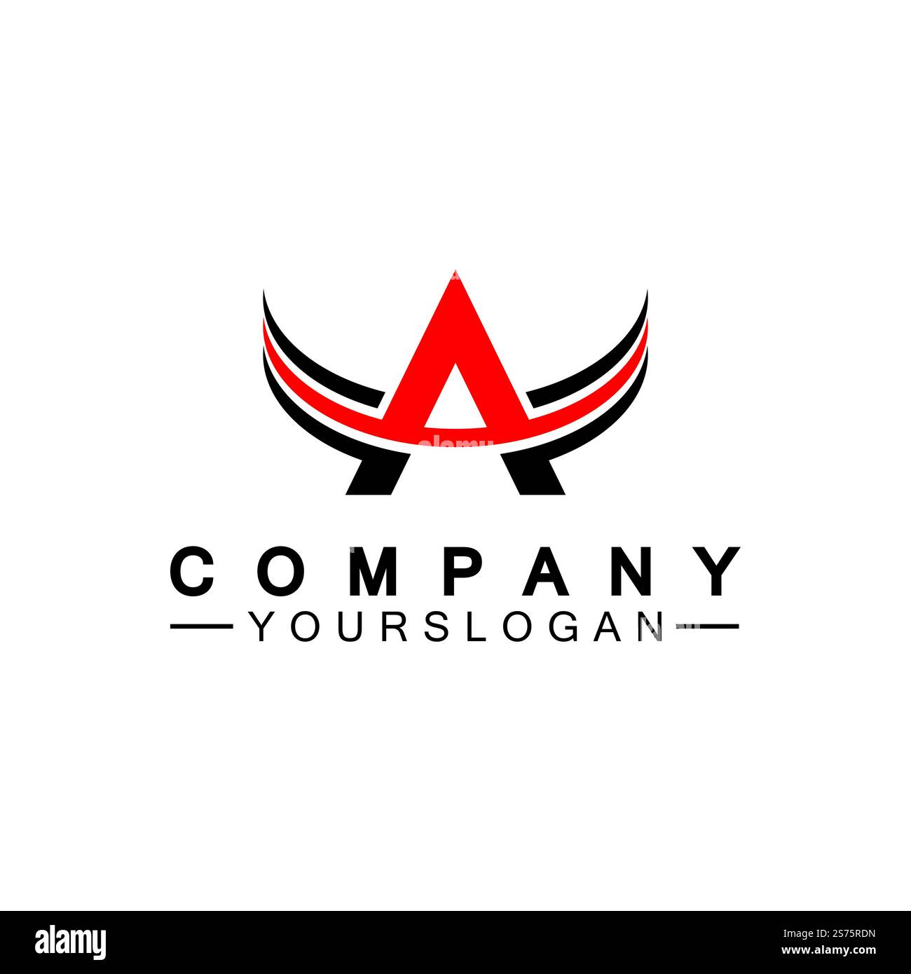 Lettera A illustrazione vettoriale del logo delle ali Illustrazione Vettoriale