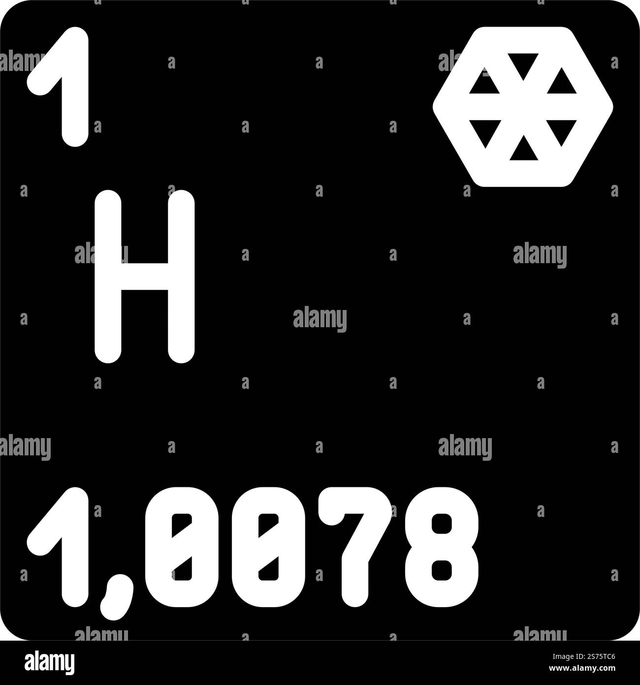 vettore icona glifo elemento chimico idrogeno. segno dell'elemento chimico dell'idrogeno. illustrazione del simbolo isolato. illustrazione del vettore dell'icona glifo dell'elemento chimico dell'idrogeno Illustrazione Vettoriale