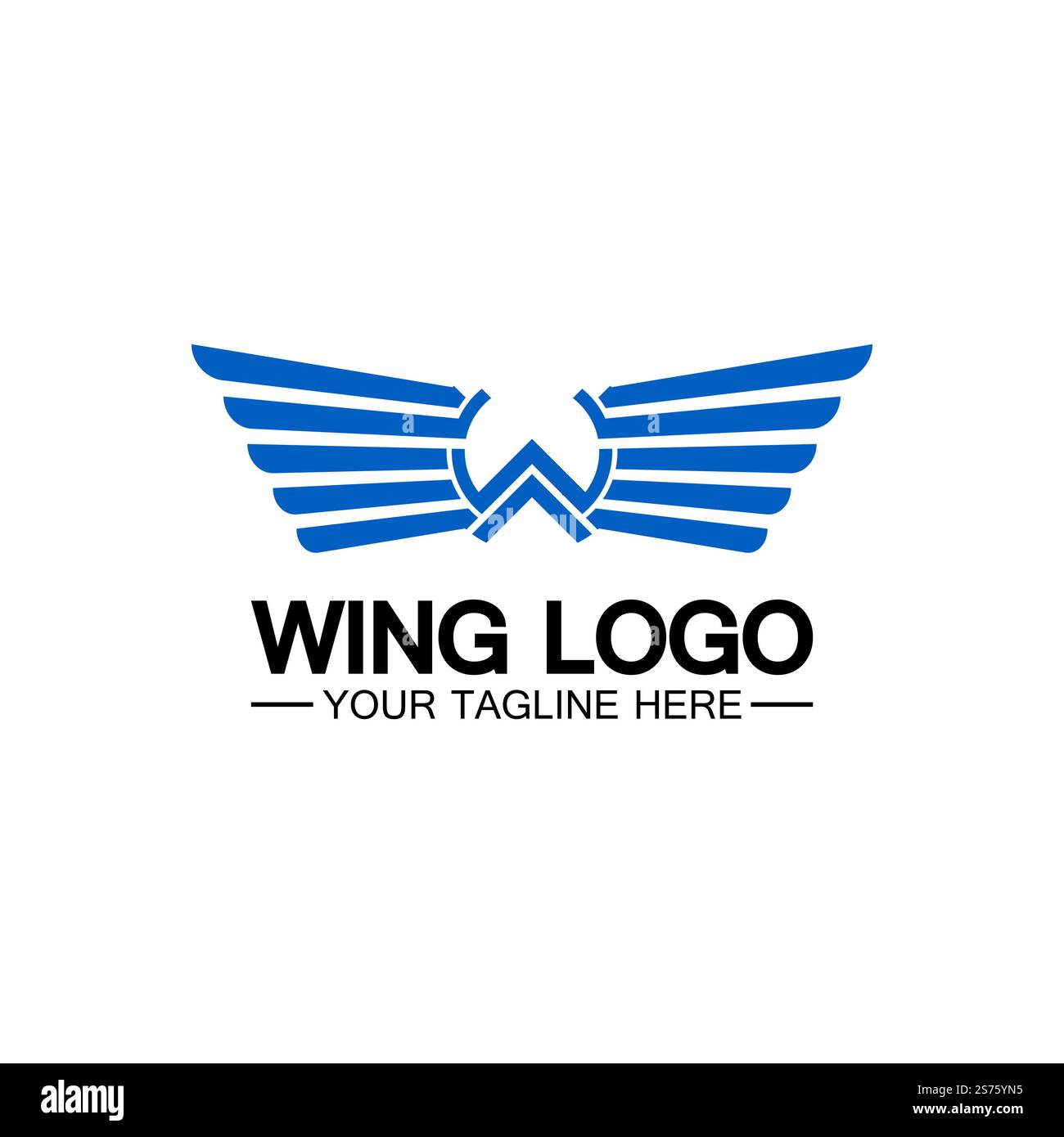 Lettera W per logo Wings, combinazione lettera w e ali Illustrazione Vettoriale