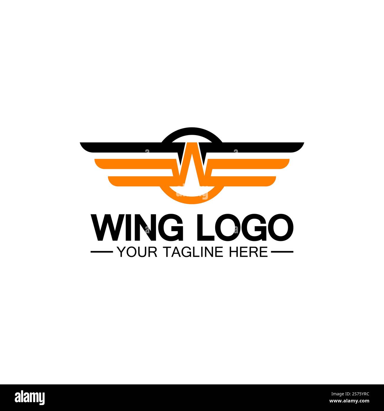 Lettera W per logo Wings, combinazione lettera w e ali Illustrazione Vettoriale